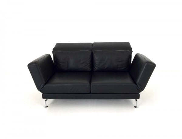 Brühl MOULE MEDIUM Sofa 2 mit Drehsitzen im feinen Pearl Leder schwarz