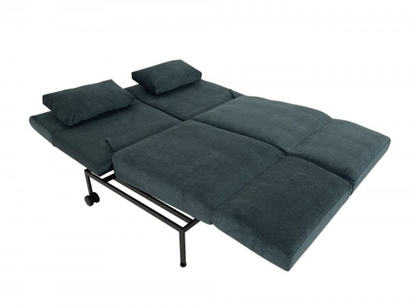 Brühl RORO SOFT Sofa 2 mit weichen Sitzkomfort und zwei Drehsitzen und Rollen in Stoff petrol