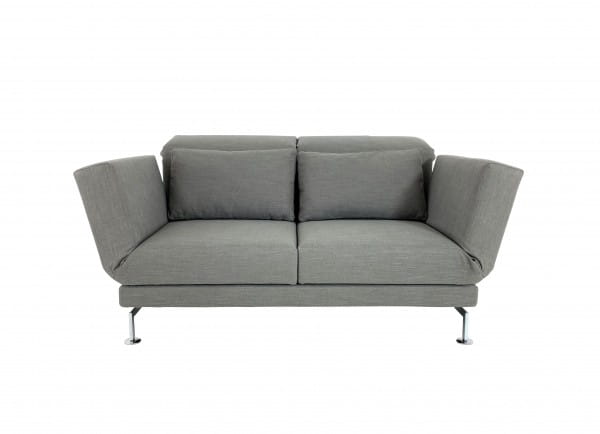 Brühl MOULE MEDIUM Sofa 2 mit Drehsitzen im robusten taupefarbenen Stoff mit Chromgestell und Rollen