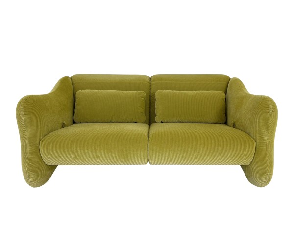 Brühl Bongo Bay Sofa Übertief mit Funktionsrücken und Kopflehnen in Cord Stoff grün