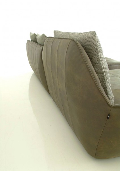 Hülsta Sofa hs.480 mit Recamiere und Polsterbank in Anilin Leder im Sonderangebot
