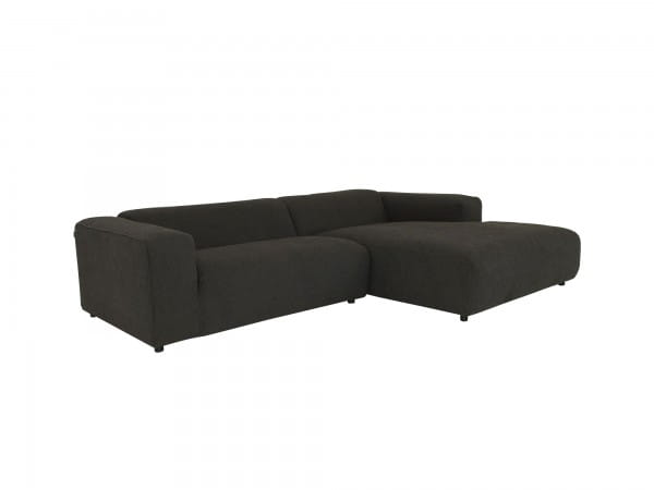 freistil 187 Rolf Benz Lounge Sofa mit Recamiere rechts in Stoff schwarzgrau mit passenden Kissen