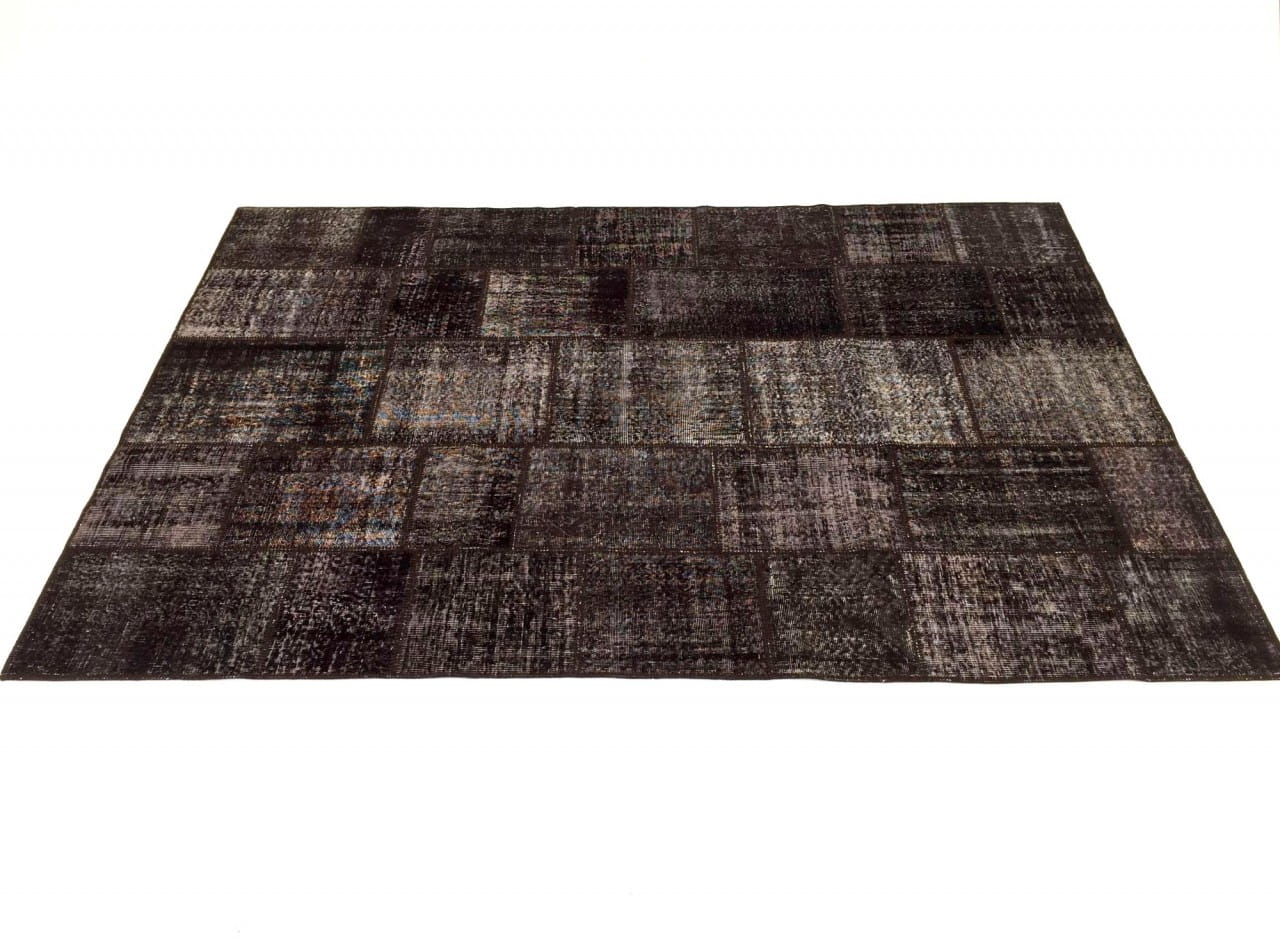 SARTORI KARMA PATCH Vintage Teppich in dunkelbraun Farbtönen