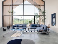 Rolf Benz ADDIT Sofa mit wandelbaren Sofa Elementen, Tableaus und Regalen in Stoff und Leder