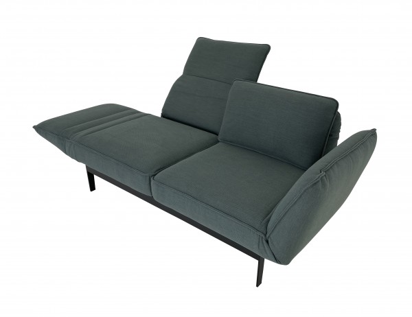 ROLF BENZ MERA Sofa in neuer Stofffarbe schwarzgrün mit Liegerücken im Sonderangebot