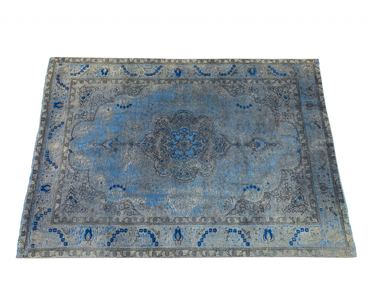 SARTORI IR KARMA I INTERO Vintage Teppich in wunderschönen blauen Akzenten Farbtönen 288 x 201 cm