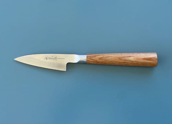 Kamo Katsuyasu Petty 80 - handgefertigtes japanisches Küchenmesser des Meisters in Damaststahl