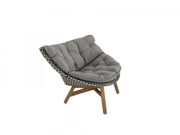 DEDON MBRACE LOUNGE CHAIR Sessel in pepper mit Polsterauflage in 452 cool taupe