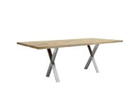 izabela K. 3700 Designer Esstisch in massiver Eiche mit edlen Edelstahl Kreuzgestell izabela K. 3700 Designer Esstisch in massiver Eiche mit edlen Edelstahl Kreuzgestell