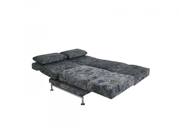 Brühl MOULE MEDIUM Sofa 2 mit Drehsitzen im edel gemusterten Velourstoff graublau