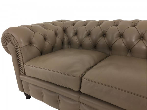 Poltrona Frau CHESTER Sofa 2sitzig im Leder Nest Farbe Arenaria