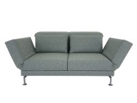 Brühl MOULE MEDIUM Sofa 2 mit Drehsitzen in Stoff blaugrün mit Gestell mattchrom lackiert