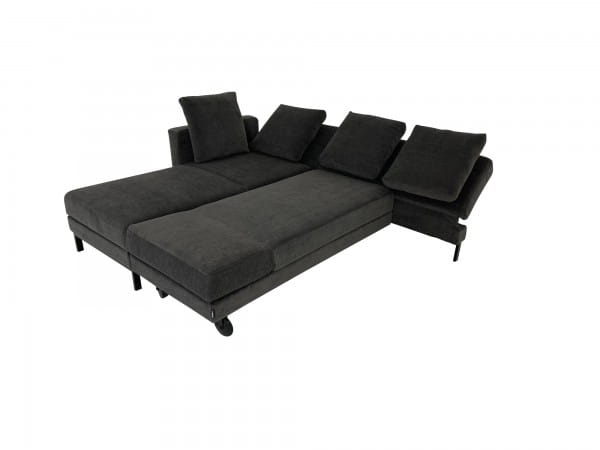 Brühl FOUR-TWO compact Sofa mit Recamiere sowie Drehsofa mit Bettfunktion in Stoff anthrazit