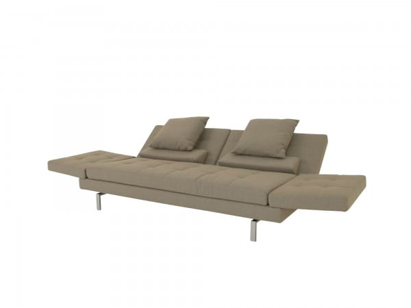 Brühl AMBER Sofa mit hohen Seitenteilen in Stoff graubeige