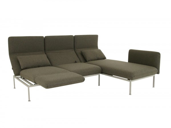 Brühl RORO MEDIUM Sofa mit Recamiere im hochwertigen graubraunen Wollfilzstoff 4476