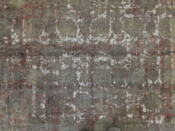 SARTORI ENTIRE KARMA Vintage Teppich in olive-karminroten Farbtönen 281 x 196 cm