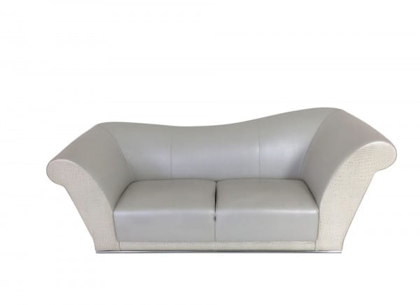 FENDI VILLA PAMPHILLI Sofa in edlen Leder bezogen sowie Krokoleder Optik im Frontbereich