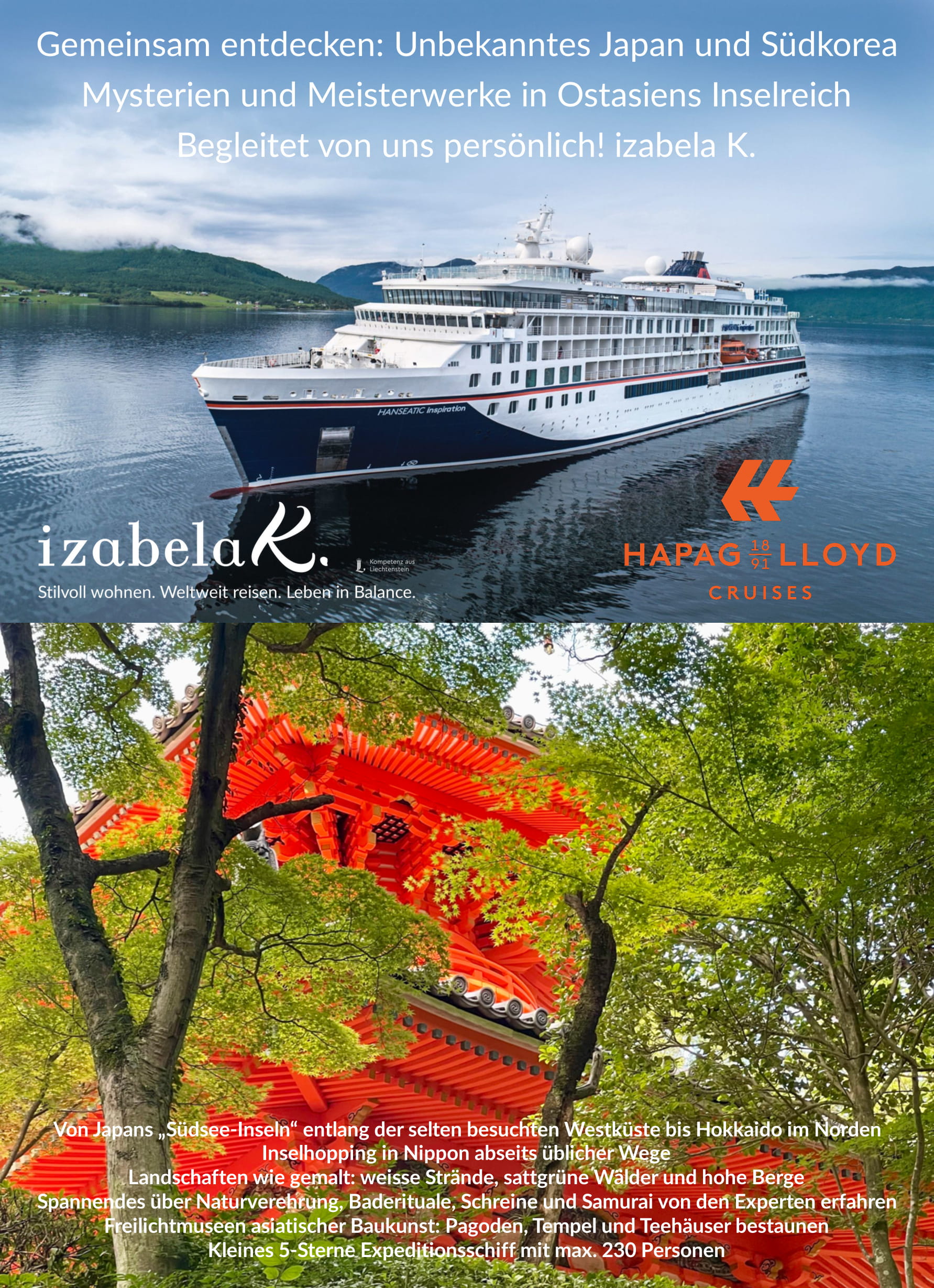 Traumhafte Expeditionskreuzfahrt INS2607 mit izabela K.