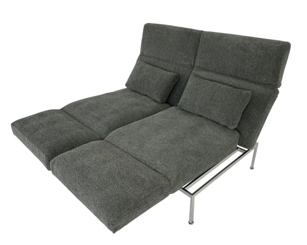 Brühl RORO SOFT Sofa 2 in Stoff grau melliert mit weichen Sitzkomfort und zwei Drehsitzen
