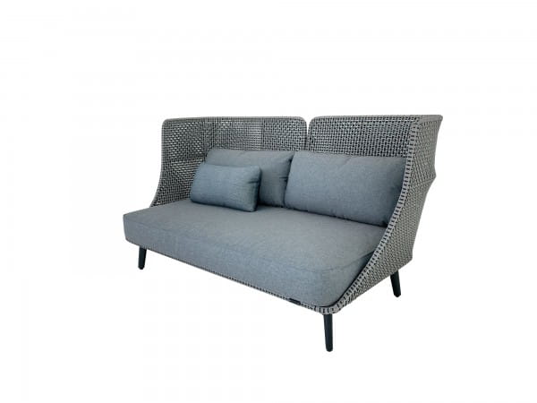 DEDON MBARQ HIGH BACKREST Sofa 3 mit hoher Rückenlehne in baltic und Kissenset in dark turquoise