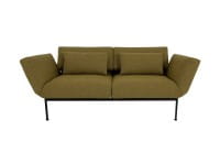 Brühl RORO SOFT Sofa 2 im 100% recycelten Stoff gelbgrün mit weichen Sitzkomfort und Drehsitzen