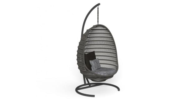 TALENTI PANAMA EGG CHAIR Outdoor Hänge-Sessel in graphite Kordelseil geflochten