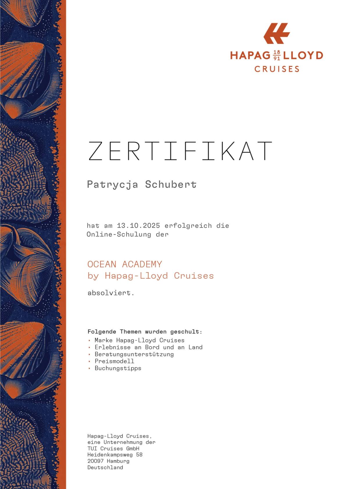 Patrycja Schubert Hapag-Lloyd Ocean Academy