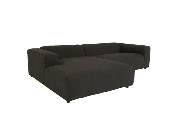 freistil 187 Rolf Benz Lounge Sofa mit Recamiere links in Stoff schwarzgrau mit passenden Kissen