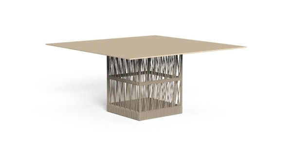 TALENTI CLIFF Stühle in beige im Set von 8 Stück mit CLIFF Tisch für Garten- und Terrasse