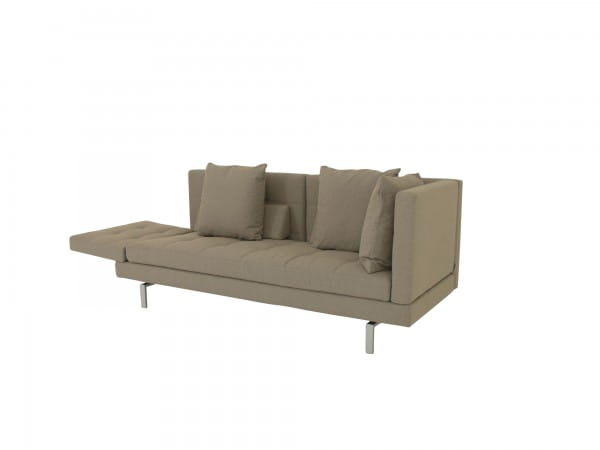 Brühl AMBER Sofa mit hohen Seitenteilen in Stoff graubeige