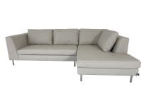 Ewald Schillig DOMINO Ecksofa small mit Kissen im L120 Leder in der Farbe 62 natura