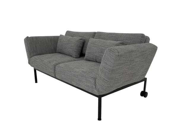 Brühl RORO SOFT Sofa 2 in Stoff grau mit weichen Sitzkomfort, zwei Drehsitzen und Rollen hinten
