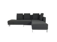 Brühl FOUR-TWO compact Sofa mit Recamiere und Bettfunktion in Stoff anthrazit