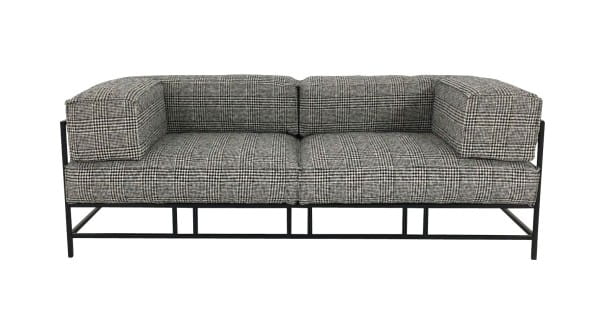 Brühl EASY PIECES METAL Sofa 3 im edlen Glencheck Stoff mit weicher Polsterung