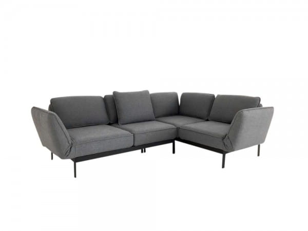 ROLF BENZ MERA Ecksofa im fehgrauen Stoff mit Rückenfunktion und Drehsitzen Ecke rechts