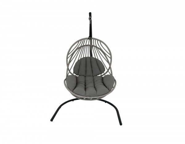 DEDON KIDA HANGING LOUNGE CHAIR inkl. Base in der Farbe 171 ease touch mit Kissen in cool taupe