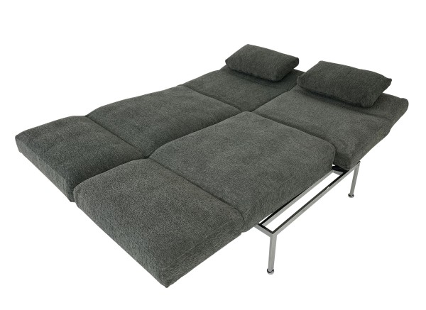 Brühl RORO SOFT Sofa 2 in Stoff grau melliert mit weichen Sitzkomfort und zwei Drehsitzen