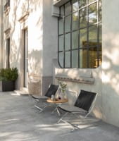 TALENTI GEORGE Lounge Sessel Set in dunkelgrau mit Beistelltisch Accoya Holz für Garten & Terrasse