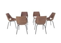 ROLF BENZ 650 Stühle im Set von 6 Stück in Nussbaum