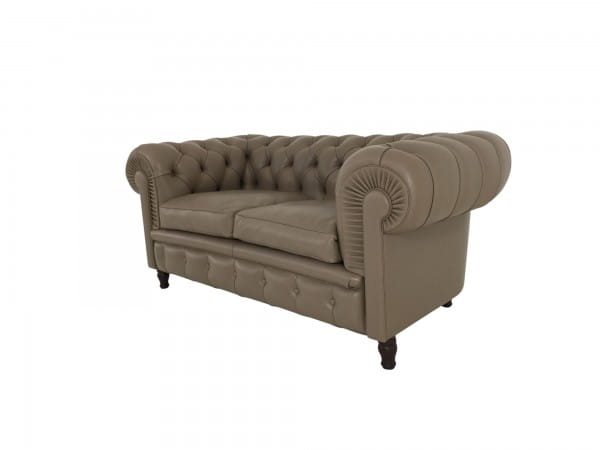 Poltrona Frau CHESTER Sofa 2-sitzig im edlen Leder Nest Farbe Arenaria