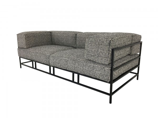 Brühl EASY PIECES METAL Sofa 3 im edlen Glencheck Stoff mit weicher Polsterung