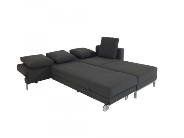Brühl FOUR-TWO compact Sofa mit Recamiere und Bettfunktion in Stoff anthrazit