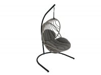 DEDON KIDA HANGING LOUNGE CHAIR inkl. Base in der Farbe 171 ease touch mit Polsterkissen in taupe