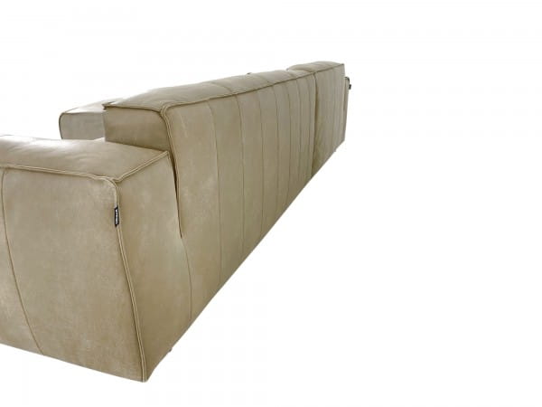 freistil 136 ROLF BENZ Sofa mit Recamiere links in Nappa Leder 9221 gelbgrau