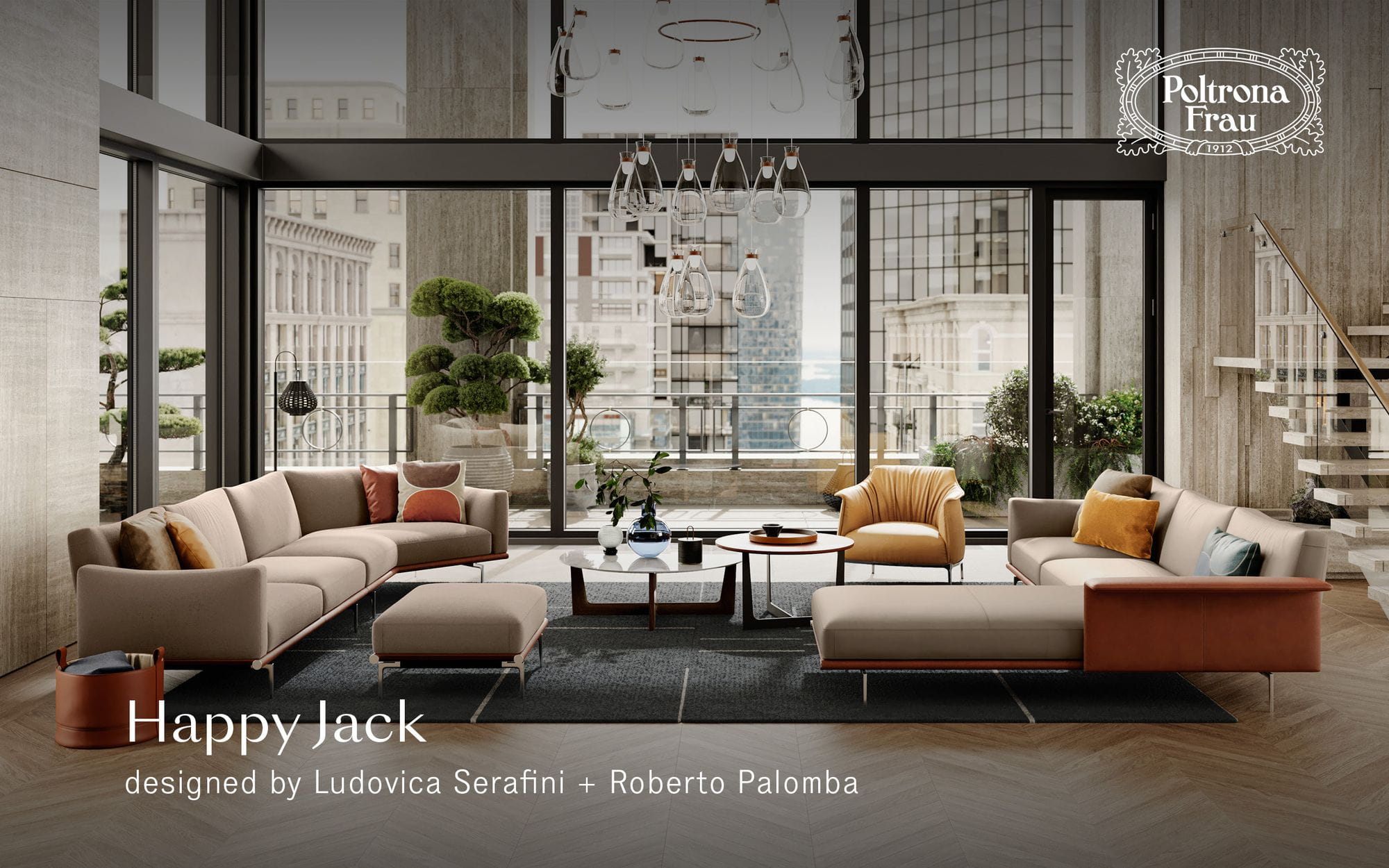 POLTRONA FRAU Sofa Happy Jack - designed by Ludovica Serafini + Roberto Palomba