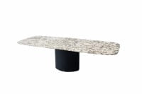 DRAENERT ADLER Naturstein Esstisch ausziehbar 190 cm bis 270 cm im wunderschönen Silver & Gold Stein