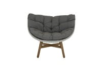 DEDON MBRACE LOUNGE CHAIR Sessel in sea salt mit Polsterauflage in cool taupe