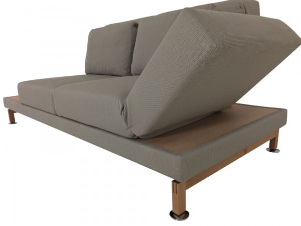 Brühl MOULE SMALL Sofa 2 mit Ablagen und einem Drehsitz in Stoff graubeige