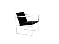 Brühl GRACE Sessel mit verchromten Rahmen und Velour Stoff schwarz