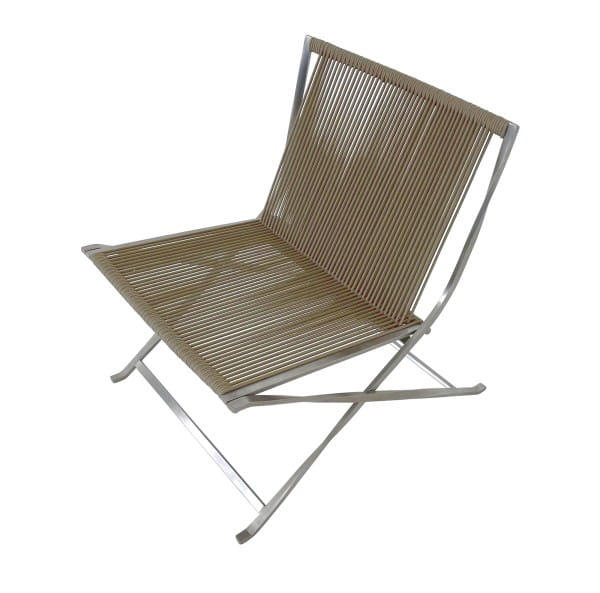 TALENTI GEORGE Lounge Sessel Set in Seil beige klappbar für Garten, Terrasse oder Wintergarten